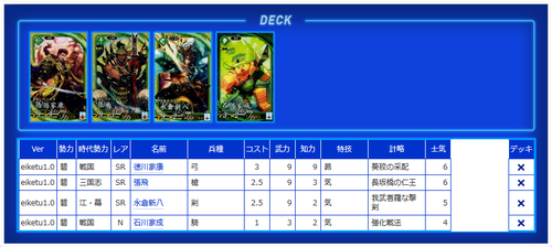 英傑大戦デッキ倉庫【Ver.1.0.0B】 | トレカの買取・通販ならカード
