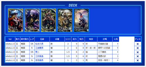 英傑大戦デッキ倉庫【Ver.1.0.0B】 | 英傑大戦 | トレカ通販・買取なら